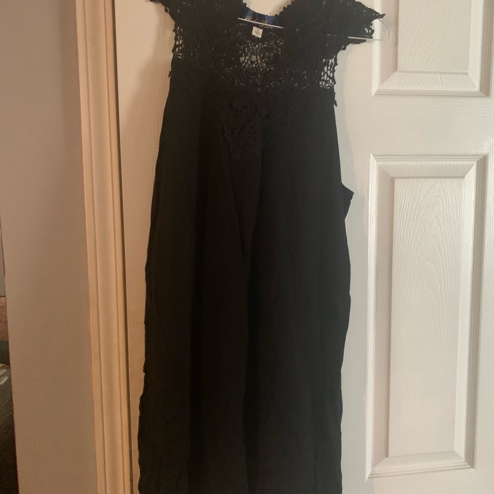 Dress with pretty crocheted top